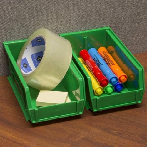 Akro-Mils 30220 AkroBins Plastic Storage Bins, 7"x4"x3", Green, 24-Pack - Image 2