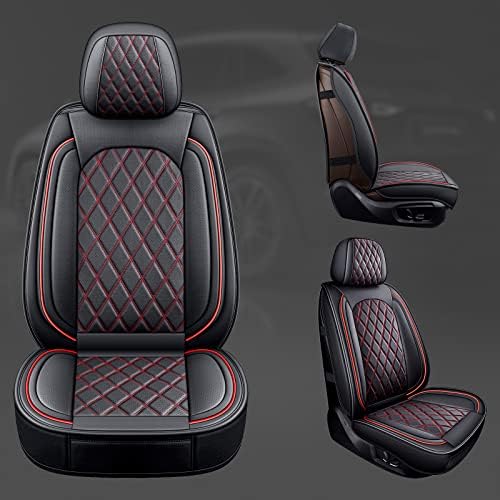 MIROZO 2PCS Front Seat Covers, Leather Car Seat Covers for Sedan, Truck,SUV - Image 4