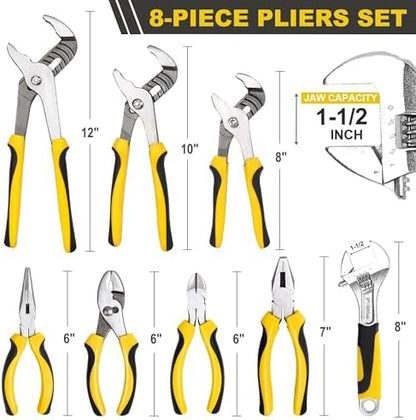 TOPLINE 8-Piece Pliers and Wrench Set with Rolling Pouch - Image 2