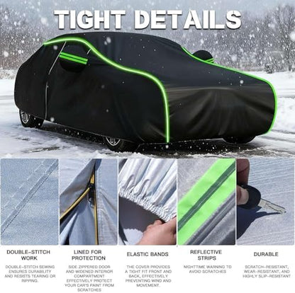 Car Cover Waterproof for Polestar 4 Long Range Single/Dual (2024-Present), Full Car Covers with Door Zipper Outdoor Large Auto Cover Scratchproof Snow Rain UV Dust Resistant - Image 5