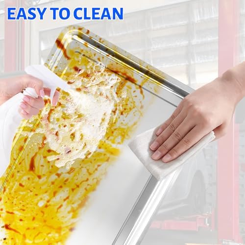Luyizyo 2PCS Stainless Steel Oil Drip Pan for Under Car 35.4 x 23.6 x 1.9 - Image 6