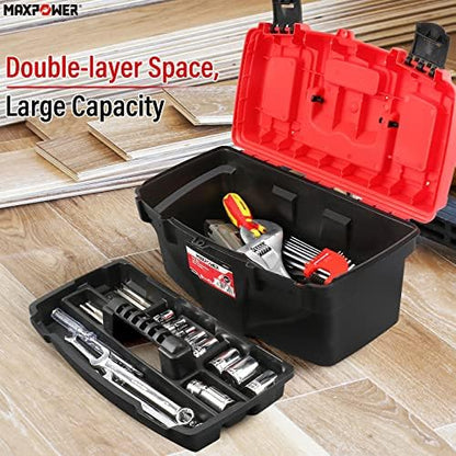 MAXPOWER 3-Pack Tool Boxes 13",15", 17", Removable Trays, Portable Storage - Image 4