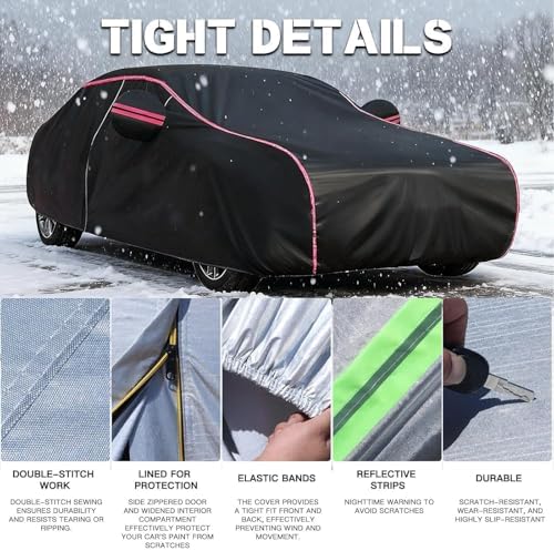 Car Cover Outdoor for Jaecoo J8, 2023-2026, Waterproof Thicken Full Car Covers with Cotton Lining, Large Hail Blanket Rain Snow Sun UV Protection Covers - Image 5
