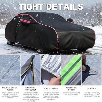 Car Cover Outdoor for BYD Sealion 6 (2024-Present), Waterproof Thicken Full Car Covers with Cotton Lining, Large Hail Blanket Rain Snow Sun UV Protection Covers - Image 5