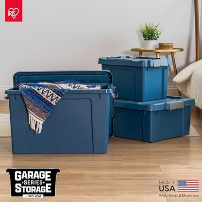 IRIS USA 4-Pack 19 Gal Heavy Duty Lockable Storage Totes with lids, Navy - Image 7
