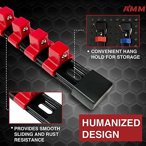 AMM 9PCS Socket organizer, 1/4" 3/8" 1/2" Drive Heavy duty socket holder - Image 4