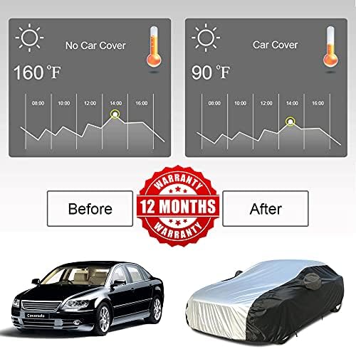 Coverado Car Cover Waterproof All Weather, Lightweight Outdoor Full Exterior Covers Sealed with PU Waterproof Tape, Sedan Car Cover Snow Wind UV Hail Protection Universal Fit for Sedan (191"-200") - Image 5