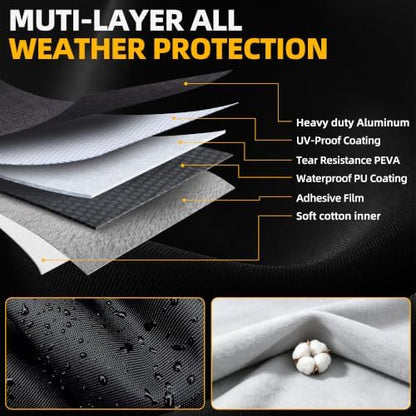 10-Layer Car Cover Waterproof All Weather Soft Cotton & Door Zipper - Image 2