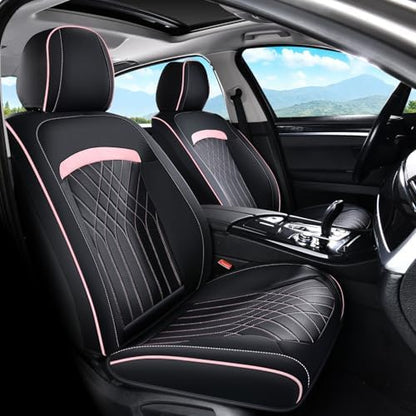 FLORICH Car Seat Covers Front Seat, Leather Seat Covers for Cars, Car Seat Protector Waterproof, Universal Automotive Seat Covers, Front Car Seat Cover Fit for Most Sedans SUV Pick-up Truck by FLORICH