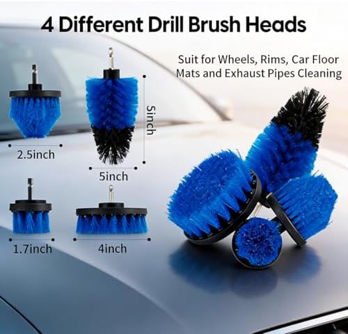 42Pcs Car Detailing Kit, Car Detailing Brush Set, Car Wash Cleaning Kit, Car Detailing Brushes, Professional Car Care Kit for Interior Exterior Wheels, Blue (42) - Image 5