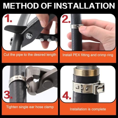 360PCS 304 Stainless Steel Single Ear Stepless Hose Clamps Assortment Kit - Image 6