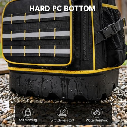 Tool Backpack Heavy Duty with 52 Pockets, 41L Large HVAC Tool Bag Backpack - Image 6