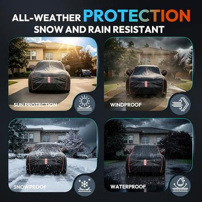 Car Cover Waterproof All Weather, 8-Point Fastening for Sedans 194-208 in - Image 6
