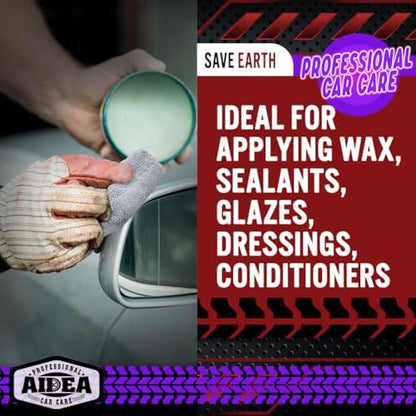 AIDEA Microfiber Applicator Pad-8 Pack, Car Wash Sponge, Grey - Image 2