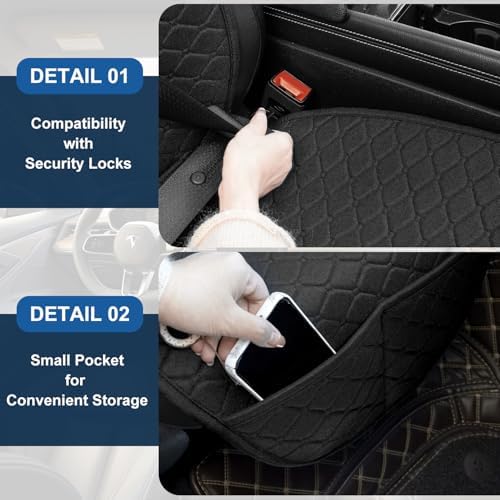2 Pack Car Seat Covers, Front Seat Covers for Cars, Breathable Linen Car Seat Protector, Universal Fits for Most Automotive, Vehicles, SUVs, Cars, Sedans(Black) - Image 6