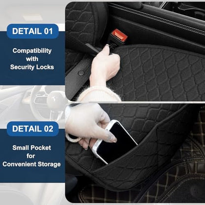 2 Pack Car Seat Covers, Front Seat Covers for Cars, Breathable Linen Car Seat Protector, Universal Fits for Most Automotive, Vehicles, SUVs, Cars, Sedans(Black) - Image 6