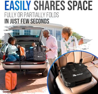 Car Trunk Organizer – Large Collapsible Storage Box with Adjustable Compartments – Heavy-Duty Cargo Organizer for SUV, Truck & Car – Non-Slip Waterproof Trunk Storage Bin for Groceries & Tools - Image 4