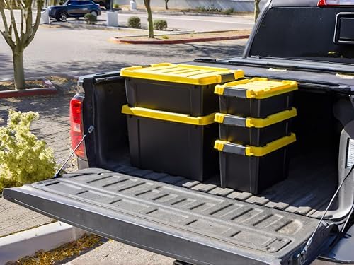 5 Gal Heavy Duty Storage Bins with Lids, Stackable Totes 4 Pack - Image 7