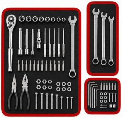 Magnetic Tool Mat Set, 3-Piece Flexible Magnetic Parts Holder with Double-Sided 40 lb Grip, PVC Non-Slip Tool Tray Pads for Screws, Bolts, Garage, Workshop and Auto Repair by Unknown