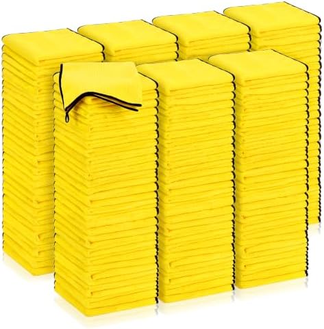 Tallew 300 Pcs Microfiber Towels:16"x16" Microfiber Drying Towels Bulk Micro Fiber Car Cleaning Cloth for Cars Drying Washing Polishing Office Windows Cleaning Household Supplies (Yellow) by Tallew