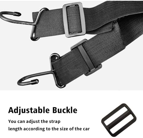 SEAZEN Car Cover Straps Wind Protector, 3Pcs Adjustable Elastic Windproof Ropes Protect Car Cover from High Winds, Universal Fit Most Cars (Black) - Image 4