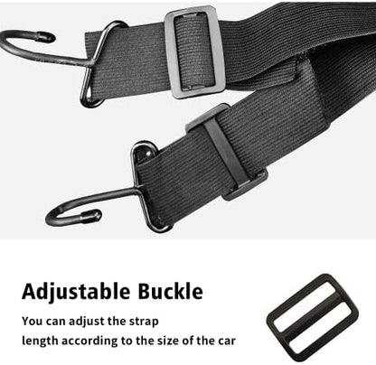 SEAZEN Car Cover Straps Wind Protector, 3Pcs Adjustable Elastic Windproof Ropes Protect Car Cover from High Winds, Universal Fit Most Cars (Black) - Image 4