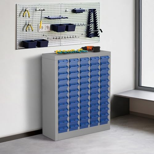 Yeeoy 60 Drawers Parts Cabinet, Nut and Bolt Storage Organizer, Grey - Image 2