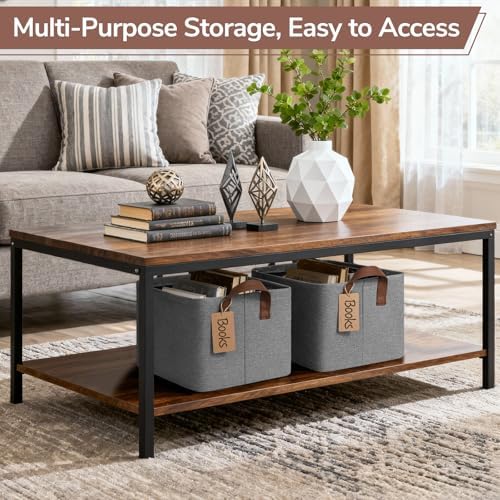 CHICVITA 4 Pack Fabric Storage Bins for Shelves, Metal Frame, 20L Gray - Image 4