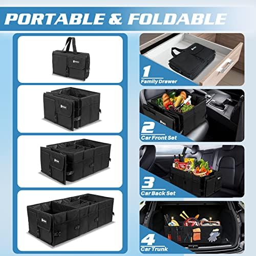 Sposuit Large Trunk Organizer with Cooler - 98L Collapsible Car Storage - Image 4