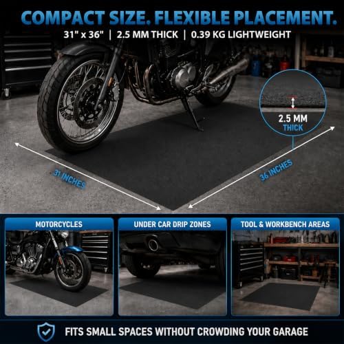31'' x 36'' Garage Floor Mat, Absorbent Garage Mat for Oil Spills, Garage Floor Mats for Under Car & Motorcycle, Reusable Leakproof Garage Carpet with PE Backing for Driveway Drips and Stains - Image 5