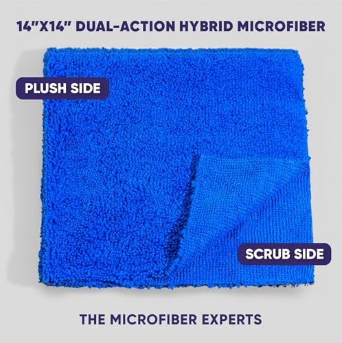 Microfiber Wholesale Pronto Cloths, Dual-Sided Microfiber Cleaning Towels, Soft Plush & Scrub Cloths for Dusting, Scrubbing, Kitchen, Windows & Car Detailing, Absorbent Bulk 25-Pack Blue - Image 2