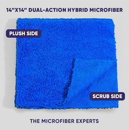Microfiber Wholesale Pronto Cloths, Dual-Sided Microfiber Cleaning Towels, Soft Plush & Scrub Cloths for Dusting, Scrubbing, Kitchen, Windows & Car Detailing, Absorbent Bulk 25-Pack Blue - Image 2