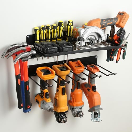 UU-Major Power Tool Organizer for Garage Organization,Drill Holder Wall Mount for Tool Stoarge, Tool Organizers and Garage Storage Shelves for Charging.Heavy Duty With 4 Holders - Image 2