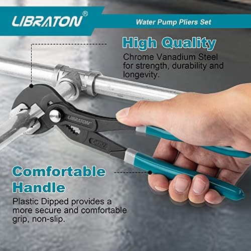 LIBRATON Water Pump Pliers, Groove Joint Pliers Set, Plumbing Pliers - Image 5
