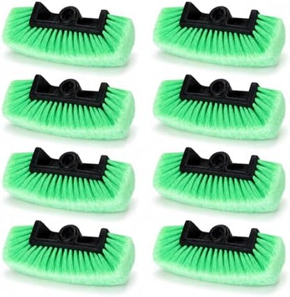 Vesici 8 Pcs Car Wash Brush Head with Soft Detailing Bristle Flow Thru Car Cleaning Brush Exterior Cars Wash Equipment for Auto Truck RV Boat Camper Washing, 10 Inch (Green) by Vesici