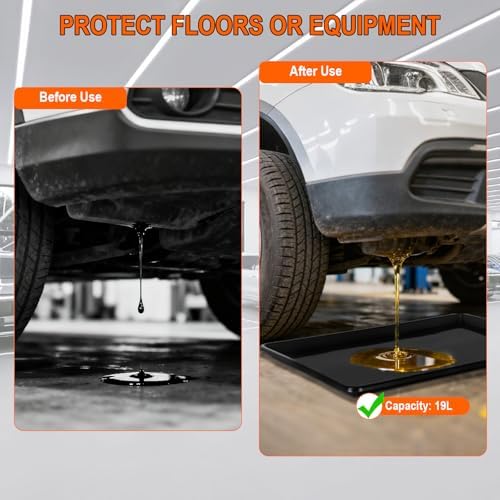 FAHKNS 3 Pcs Extra Large Auto Oil Drip Pan, Oil Drip Tray for Under Car - Image 5