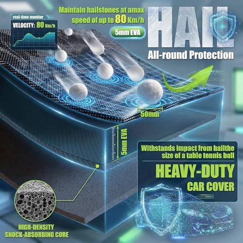 Hail Protector Car Cover with Car Sun Visor,Fit Sedan-Length 194-208 Inch. - Image 2