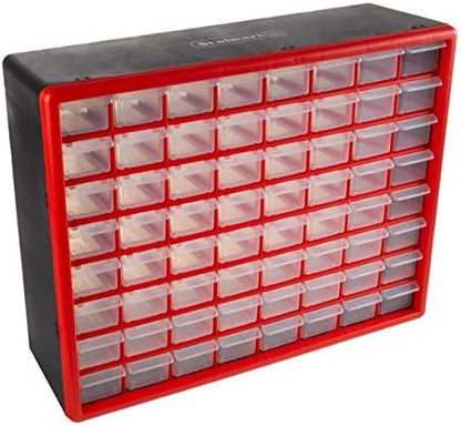 Stalwart 64-Drawer Storage Organizer, Red by Stalwart
