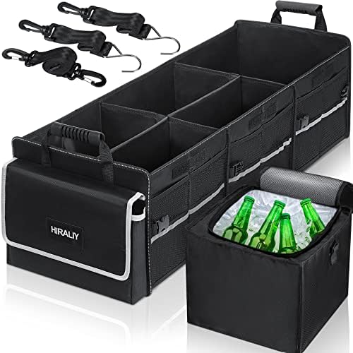 HIRALIY 4-in-1 Car Trunk Organizer with Leakproof Cooler Bag by HIRALIY