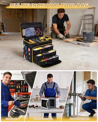 Marscamd 2 Layers Tool Bag with 3 Clear Window Removable Cases - Image 6