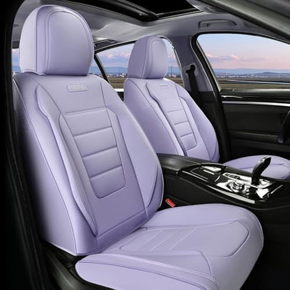 Coverado Car Seat Covers Front, Seat Covers for Cars, Waterproof Car Seat Cushions, 2-Pack Leather Carseat Seat Protectors, Universal Seat Covers Fit for Most Sedans SUV Pick-up Trucks(Purple) by COVERADOAUTO