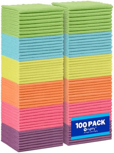 Orighty Microfiber Cleaning Cloth Bulk, 100 Pack Cleaning Rags, 12 x 11 in by AllRightinOrighty