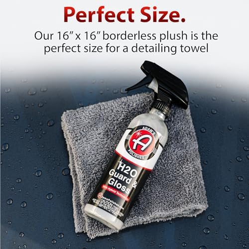 Adam's Borderless Grey Microfiber Towel (6pk) - Premium Ultra Soft Car Detailng Towel Cloths, 480gsm - Safe for Car Wash, Home Cleaning & Pet Drying Cloths (16 Inch x 16 Inch) - Image 5