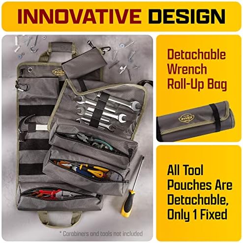 Ryker PRO Heavy Duty Motorcycle Tool Roll Up Bag w/Socket Wrench Organizer - Image 2