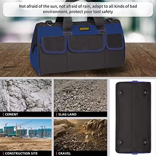 FASTECH 20 Inch Heavy Duty Tools Bag with Wide Mouth for Tool Storage, Carrier and Organizer,Tote Bag for Men/Women, Wide Mouth Tool Bags With Inside Pockets (20 Inch) - Image 6
