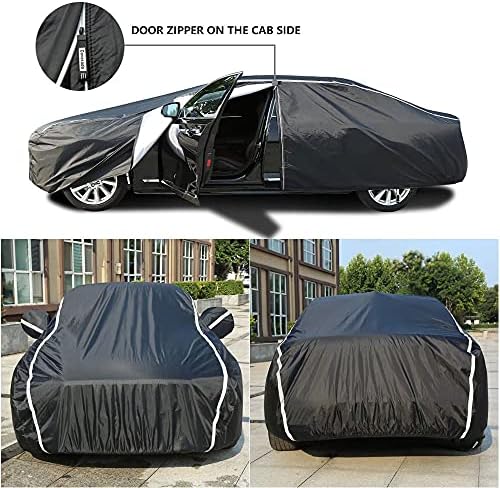 Waterproof Car Cover for Automobiles All Weather - Coverado Outdoor Full Car Covers with Zipper Door, Cotton Backing Snowproof UV Protection Windproof, Universal Fit for Hatchback (160"-172") - Image 2