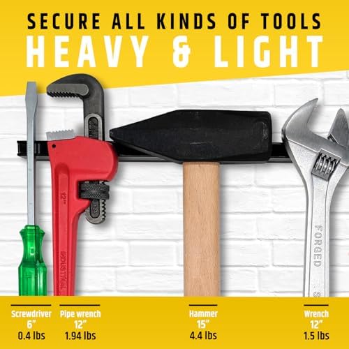 HMmagnets 24" Heavy-Duty Magnetic Tool Holder (Upgraded Version) - Extremely Powerful Magnetic Pull Force to Hold Heavy Tools - Professional Space-Saving Magnetic Bar - Tool Organizer Rack/Strip - Image 5