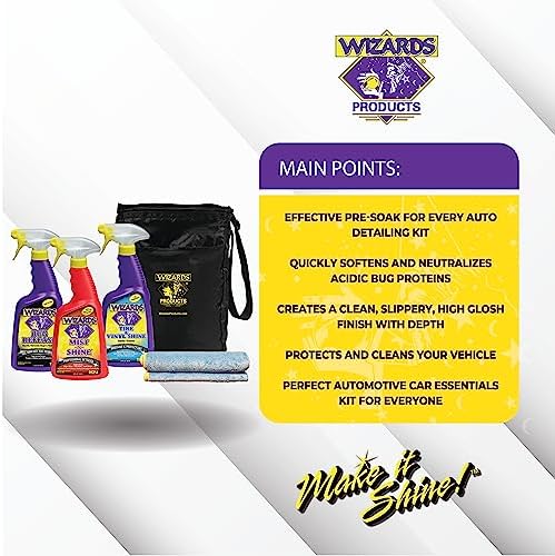 Wizards 5 Piece Car Detailing Kit - Beginner Friendly Professional Car Detailing Kit - Car Accessories for Men - Comes with a Microfiber Towel, Storage Bag and 22 oz Spray Bottles - Image 5