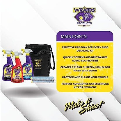 Wizards 5 Piece Car Detailing Kit - Beginner Friendly Professional Car Detailing Kit - Car Accessories for Men - Comes with a Microfiber Towel, Storage Bag and 22 oz Spray Bottles - Image 5