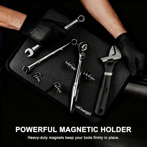 Flexible Magnetic Tool Mat & Holder for Mechanics, Professional Non-Slip 13"x10" Magnetic Pad for Tools, Heavy Duty Magnet Mat for Garage, Workshop & Auto Repair (Black) - Image 2